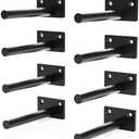MaybeRain 8Pcs/Set 4inch Floating Shelf Brackets，Blind Shelf Supports，Hidden Brackets for Floating Wood Shelves with Screws and Wall Plugs