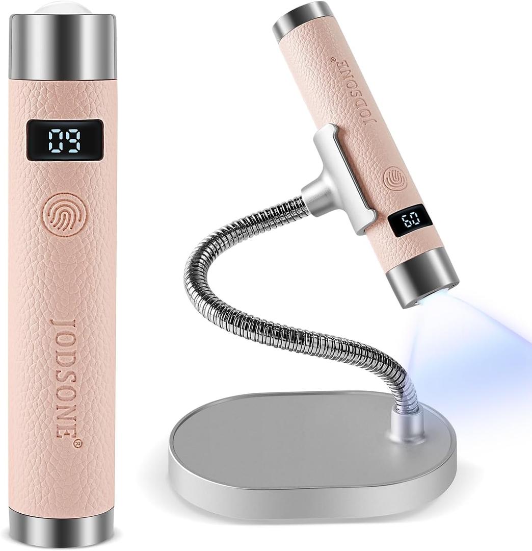 JODSONE Magnetic Bracket U V LED Nail Lamp Cordless Rechargeable Gel Polish Dryer Portable with Smart Sensor 2 Timers LCD Screen for Home DIY & Salon