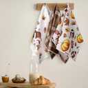 Macarrie 6 Pcs Thanksgiving Football Kitchen Towels 16 x 24 Inch Thanksgiving Football Rugby Maple Leaf Pumpkin Hand Dish Fall Kitchen Absorbent Towels for Harvest Cooking Baking Cleaning Decorations