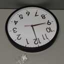 AKCISOT 14 Inch Wall Clock Silent Non-Ticking Modern Wall Clocks Battery Operated - Analog Classic Clock for Office, Home, Bathroom, Kitchen, Bedroom, School, Living Room(Black)