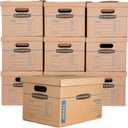 Bankers Box Small Classic Moving Box, 10-Pack, Reinforced Handles, Tape-Free Assembly, 15 x 12 x 10 Inches