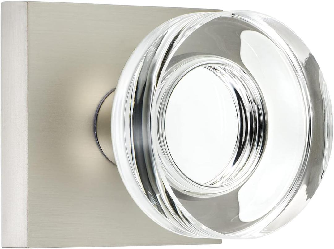 Coolnews Crystal Door Knobs Interior, Passage Hall Closet Door Knobs, Satin Nickel