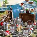 Soulchen 24 Pcs Mini Fishing Birthday Party Decorations Include 12 Fish Cupcake Pole Picks 12 Mini Tackle Live Bait 12 Bobber for Gone Fishing Theme Supplies Ocean Party Cake Decoration