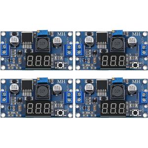 4 Pieces Adjustable LM2596S DC-DC Buck Converter Reduced Voltage Regulator Power Module 36V 24V 12V to 5V 2A Voltage Stabilizer with Digital Voltmeter Display