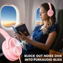 Cowyawn USB C Headphones Wired, Over Ear USB C Wired Headphones with Microphone, Volume Control, HD Stereo Sound, Foldable USB Type C Headphone for Adult/Teens/Laptop/Computer/iPhone 15/16/17, Pink