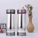 16.9oz/480ml Vacuum Insulated Glass Bottle, Drinking Cupglass lined thermos Borosilicate glass body,Glass liner inside(Blue Lid)