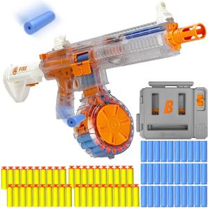 Foam Dart Blaster with Shell Ejecting, Semi-Auto/Manual Modes Includes 22-Dart Drum,Electric M416 Soft Bullet Toy Gun for Outdoor Party Games Christmas Birthday Gift for Teens 14+ (Orange)