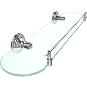 20inch Glass Shelf for Bathroom, Brushed Nickel Bathroom Glass Shelves Wall Mounted, Stainless Steel Floating Glass Shelves Modern, 20.5 Inch