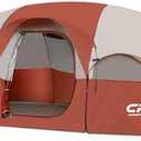 CAMPROS CP Tent 8 Person Camping Tents, Weather Resistant Family Tent, 5 Large Mesh Windows, Double Layer, Divided Curtain for Separated Room, Portable with Carry Bag