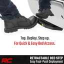 Rough Country Retractable Bed Step for Ram 1500 Truck (2009-2018) - Driver Side, Manual Pull Tailgate Step, Non-Slip Truck Step