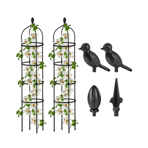 1 Pcs Garden Obelisk Trellis for Climbing Plants Outdoor 6 Ft Rose Bush Round Trellis for Pots Rustproof Metal Plant Flower Trellises for Clematis Vine Jasmine Support Outdoor Indoor
