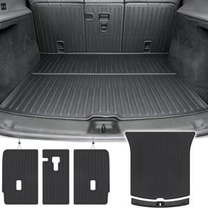 Tesla Model Y Juniper Trunk Mats Set 2026 2025Only 5 Seat/Not fit Standard TPE All Weather Juniper Odorless Anti-Slip Accessories - Cargo Liners & Backrest Liners & Rear Bumper Top Protector