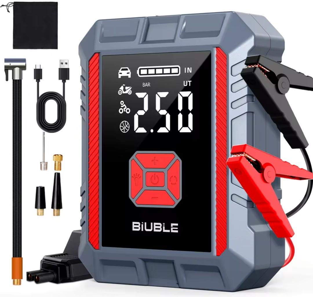 BIUBLE Car Battery Jump Starter 8500A Jump Start Case Portable Car Starter Battery Pack with Extended Smart Jumper Cable