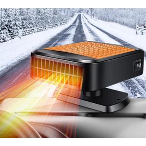 12V 200W Car Heater,Portable Windshield Defroster 360 Rotatable Fast Heating Defroster Defogger for Car Windshield,Plug into Cigarette Lighter,Car Heaters for Vehicle,Car,RV,SUV (Orange)