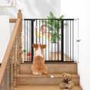 keny 36" Extra Tall Baby Gate for Doorways, Fits Openings 29.7" to 46" Wide, Auto Close Pressured Mounted Dog Gate for Stairs, No Drilling Easy Install Pet Gate, Black