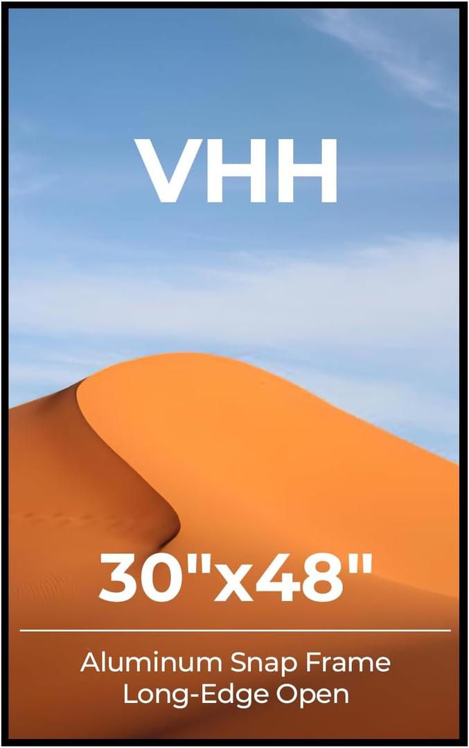 VHH 30x48 Snap Poster Frame,1 Pack,Black Coated Aluminum with Plexiglass, 30x48-1pc