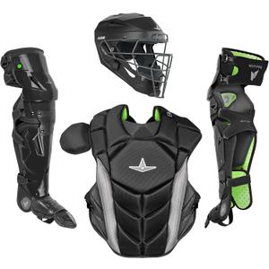 All-Star MVP-PRO Series Baseball Catcher's Kit, Adult and Youth Sizes, Certified on NOCSAE Standard (Large, Black/Black)