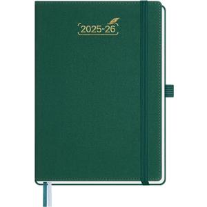 BEZEND 2026 Planner Weekly and Monthly (6" x 8.5"), 2-Column Calendar Book (Jul 25-Dec 26), Dual Schedule for Daily Appointment, Inner Pocket & Tabs, PU Leather Hardcover - Evergreen