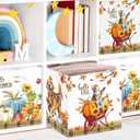 Clastyle Thanksgiving Fall Basket Pumpkin Cube Storage Unit Boxes Leaf Kallax Box for Shelves Autumn Storage Baskets for Books Clothes,Colorful Pet,11.8x11.8x11.8 in (3pcs/set)