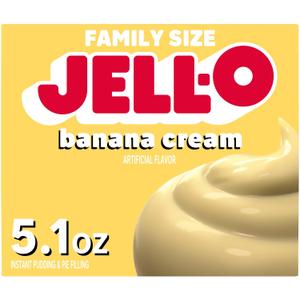 Jell-O Banana Cream Instant Pudding & Pie Filling Mix (5.1 oz Box) (BB: 04/15/2027)
