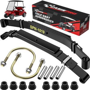 Heavy Duty Golf Cart Rear 4-Leaf Spring Kit for Club Car DS 1982-UP, Club Car Rear Leaf Spring Kit with Bushings & Sleeves, OEM# 102006501 1014675 1011149 1012618 1012324 1010974, Standard