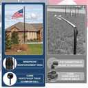 20FT Heavy Duty Flag Pole for Outside House Flared Aluminum Pole with 2.4'' Wide Base, Wind-Tested 100MPH, Complete Flagpole Kit with 3x5 USA Flag for Yard & Outdoor Display, 20FT, Black 