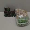 5 PCS Tank Accessories for Bearded Dragon Include Resin Classical Castle Reptile Climb Habitat Decor Hanging Jungle Vines Flexible Leaves Climbing Decor for Lizard Gecko Chameleon Spider