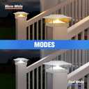 VOLISUN Solar Post Cap Light 4Pack White: RGB Color Changing - Fence Post Lights Solar Outdoor Waterproof for 4x4 x5 x6 WoodenVinyl Post
