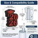 2026 Graduation Straw Topper for Stanley Cup - 4pk Premium Rigid Plastic Straw Cover, Class of 2026 Senior Gifts for 30 & 40 oz Tumbler, Durable Graduation Party Decorations & Favors (Black Red)