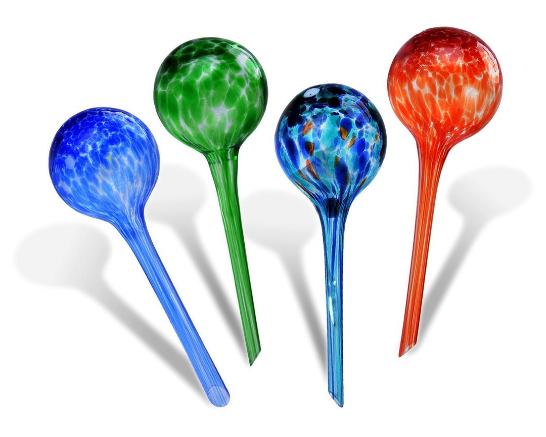 Resense 4pcs/Set Watering Globes, Aqua Globes Self Watering Plant Glass Bulbs Plant Watering Globes Devices Indoor Outdoor Garden Water Feeder for Plants, Size 6x15cm