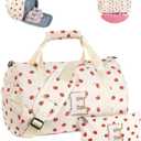 6 7 8 9 10 11 12 Year Old Girl Birthday Gifts, Girls Gym Bag, Kids Personalized Weekend Duffel Bags with Shoe Compartment, Initial Travel Tote with Makeup Bag, Holiday Gift Set (Letter E)