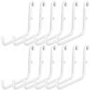 4 Pcs Pegboard Hooks, 6 x 9.5 Centimeters, Pegboard Accessories Compatible with IKEA Skadis Long Metal Storage Hooks for Home Office Indoor Tool Supply (White)