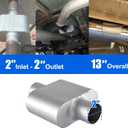 Universal Mufflers, Performance Automotive Exhaust Muffler, Single Chamber center in/center out, silver (2")