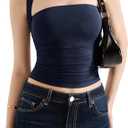 SUUKSESS Womens Square Neck Going Out Tank Tops Double Lined Summer Sleeveless Business Casual Shirt (Blue, XS)