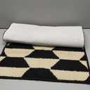 GRANNY SAYS Front Door Mat Outside Entrance, 20" x 59" Outdoor Door Mat, Non-Slip Floor Mats for Entryway, Low Profile Indoor Mat Indoor Entrance, Washable Doormat Welcome Mats Outdoor (1'8" x 4'11" (Rectangular), Black/Tan)