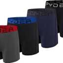 Spyder Performance Mesh Mens Boxer Briefs Sports Underwear For Men (Medium, Black/Navy/Black/Grey)