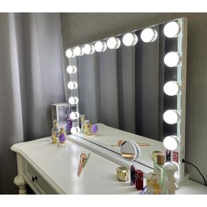 Kottova Vanity Mirror with Lights, Lighted Makeup Mirror with 18 Dimmable LED Bulbs, Hollywood Mirror, 3 Color Lightings, USB Charging Port Touch Control, Metal Frame27.5" x 21.6"