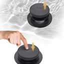 All Metal Tip Toe Bathtub Drain Set, Drain Conversion Kit Assembly with 2-Hole Overflow Faceplate, Replacement Bath Tub Plug Trim Kit with Universal Fine/Coarse Thread(Black)