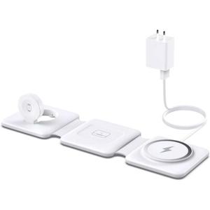 Charging Station for Apple Multiple Devices: 3 in 1 Foldable Magnetic Wireless.