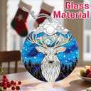 2 x Christmas Ornaments: Stained Glass Ornament, Christmas Tree Ornament, Hanging Ornaments for Home Decor & Xmas Tree Decorations Exquisite Holiday Decor, Gifts & Holiday Present - Deer