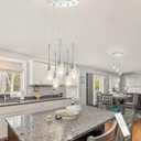 cenzoz 5-Lights Modern Pendant Lights for Kitchen Island LED Dimmable Chandelier Crystal Glam Ceiling Pendant Lighting for Dining Room Hallway Bedroom Lamp Brushed Nickel (Silver)