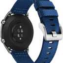 ANNEFIT Quick Release Watch Bands, Military Nylon Watch Strap for Men, Multiple Colors & Width (18mm, 19mm, 20mm, 22mm, 24mm) (Blue/Silver Buckle)