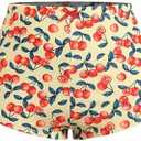 ZAFUL Women's Swim Shorts High Waisted Bow Gingham Floral Print Boyshorts Bathing Suit Swimsuit Bottoms Board Shorts, Small