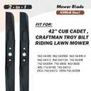 942-04308 942-04308A Mower Blades -2 Blades- High Lift fits for Troy BIlt Bronco Mustang Cub Cade RZT MTD Craftsman with 42" Cutting Deck Replaces 742-04308 742-04312