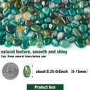 Halatool 2.2LB Natural Green Agate Stones for Aquarium Gravel & Fish Tank 0.35-0.6 Inch Decorative Pebbles for Succulent Rocks DIY Landscaping Indoor Plants Vase Fillers