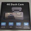 4K+2K Dash Cam Front and Rear, Free 64GB Card Included, 5.8GHz WiFi Dash Camera for Cars, Built-in G-Sensor, 3.2 IPS Screen, 170Wide Angle, Night Vision, 24 Parking Mode, Black