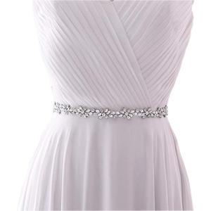 HONGMEI Wedding Belt for Bride, Thin Crystal Rhinestone Bridal Belt, Adjustable Waist Cincher for Women Dress (25-40 Inch)