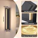 Modern Outdoor Wall Lights -𝟐𝟒 𝐈𝐍 Long Exterior Lighting Fixtures,Black LED Outdoor Wall Sconce Use for House,Porch,Garage,Front Door, Patio,IP65 Waterproof,3000K Warm White,24W,2 Packs, 23.6IN-2 PCS