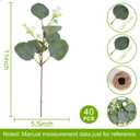 ZeKonan 40 Pieces of Artificial Greening Eucalyptus Stem Artificial White Seeds Plant Suitable for Family Wedding Vase Center Bouquet Flower Arrangement