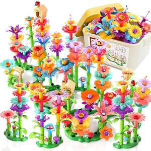 Garbo Star Flower Garden Building Toys for Girls, Educational Activity Preschool Birthday Gifts for 3 4 5 Year Old Girls, Toddler Building Stem Toys for Kids Toddlers Ages 3-5